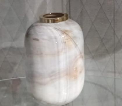 Vaso Marsha 25h to bianco-grigio-oro.