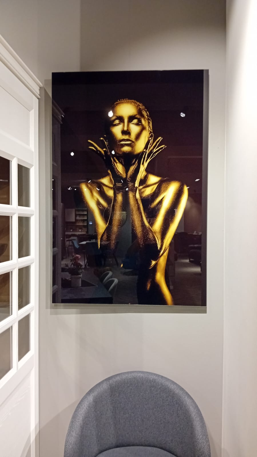 Quadro stampa su tela donna afro americana Gold Style