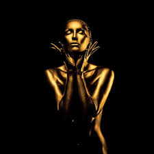 Quadro stampa su tela donna afro americana Gold Style